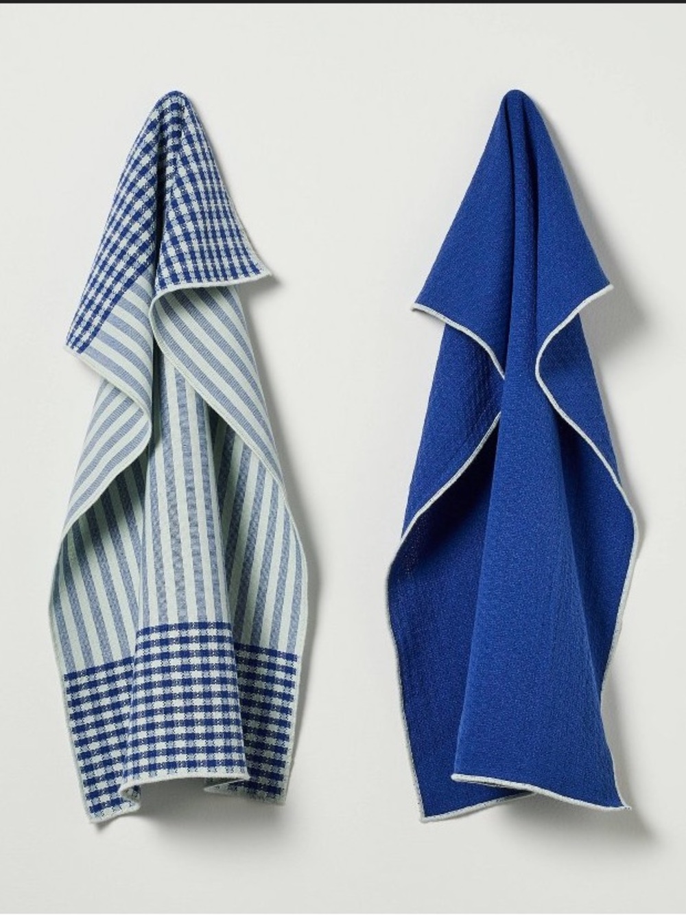 Hearth & Hand Blue and White Striped & Solid Kitchen Towel Set